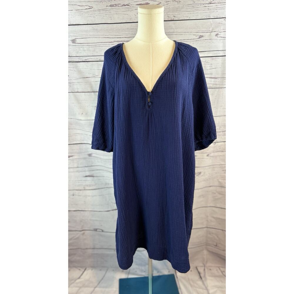 Anthropologie Taylor Puff Sleeve Gauze Tunic Dress Womens Large Casual